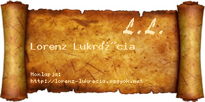 Lorenz Lukrécia névjegykártya